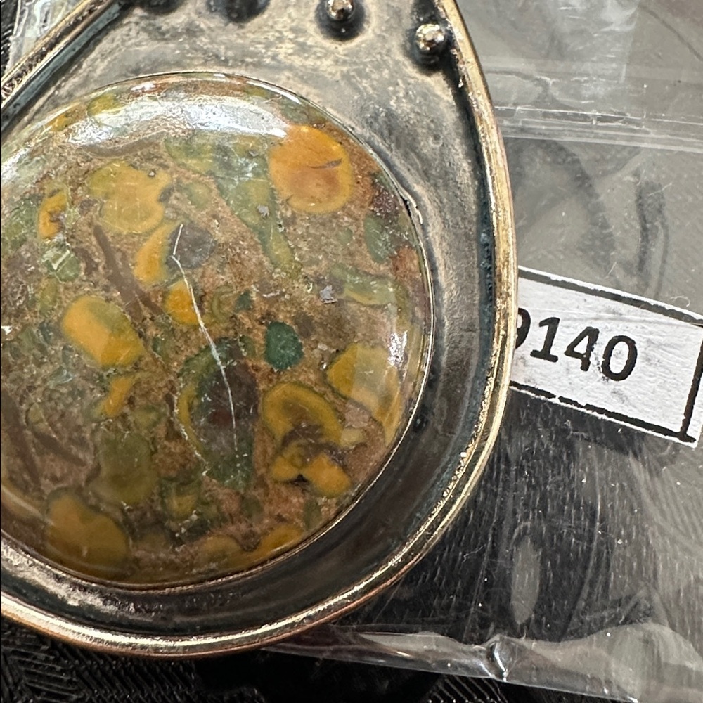 Artisan FRUIT JASPER Teardrop Pendant with Green and Yellow Hand Crafted #9140 - Picture 14 of 15